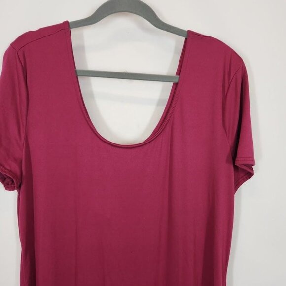 Rue21 Plus Magenta Asymmetrical‎ Scoop Neck Midi Dress - Size 3X - Picture 3 of 7